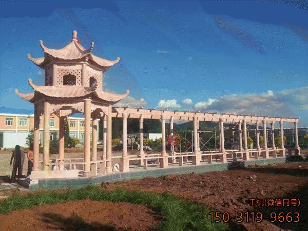 公園園林長(zhǎng)廊涼亭_專(zhuān)業(yè)廠家按需定制雕塑