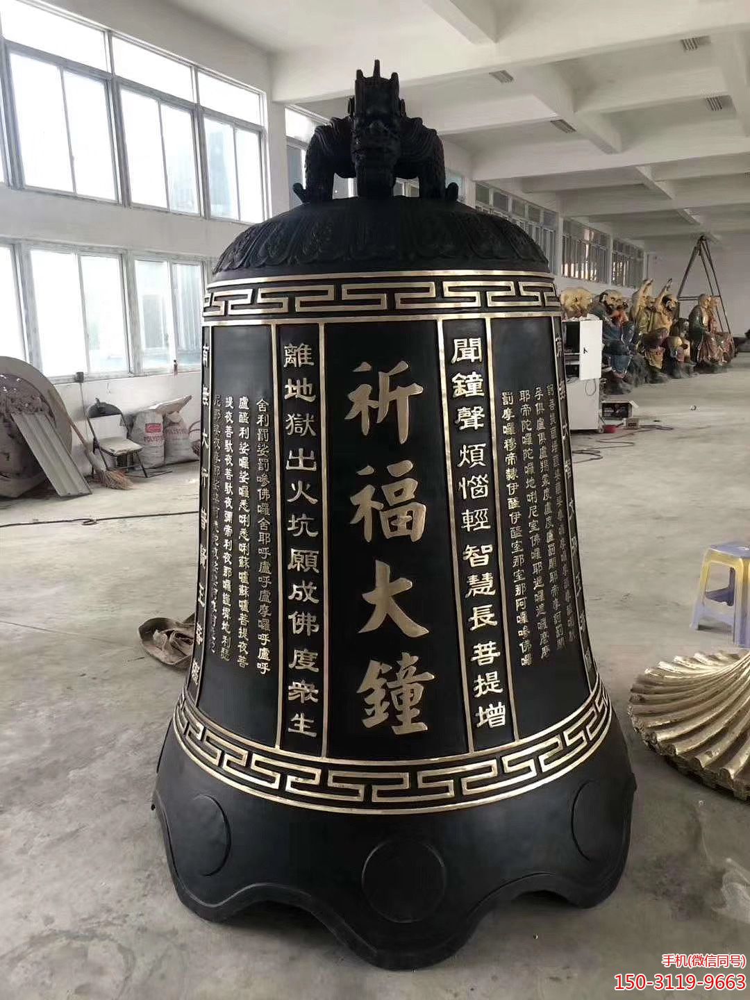 祈福大鐘 鑄銅吊鐘雕塑