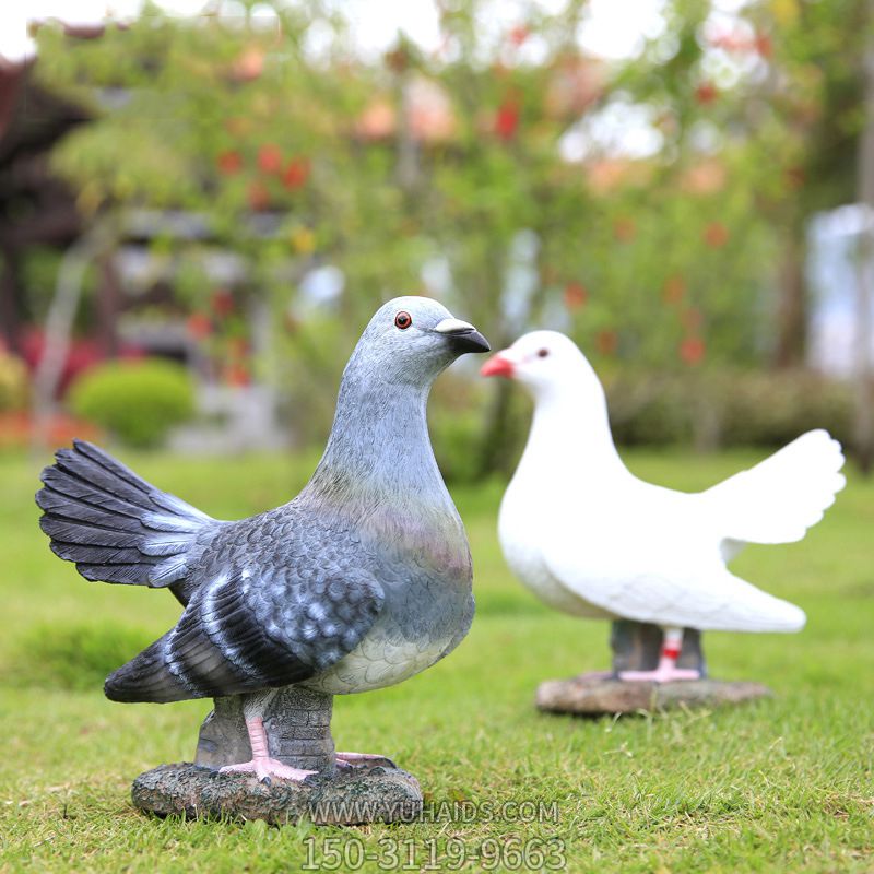 公園草坪創(chuàng)意童趣仿真動物鴿子雕塑