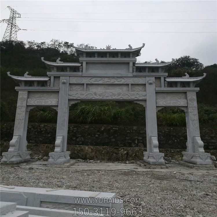 廣場(chǎng)園林鄉(xiāng)村古建大型石雕石牌坊雕塑