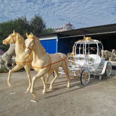 公園游樂場玻璃鋼仿真動物們馬車