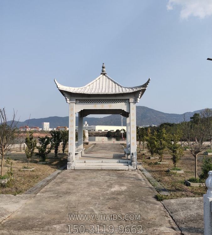 青石大理石石雕戶外公園景觀涼亭雕塑