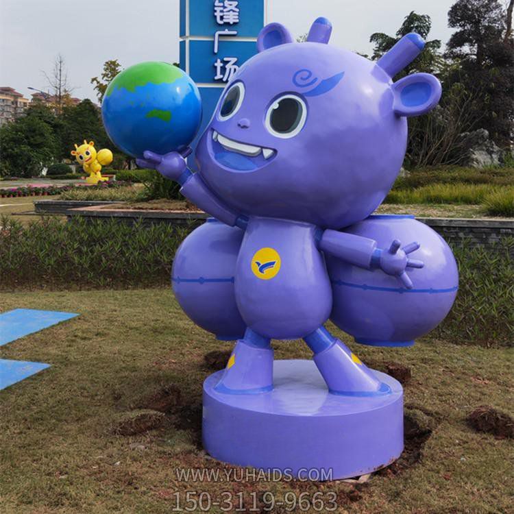 廣場公園玻璃鋼卡通創(chuàng)意小怪獸景觀擺件雕塑