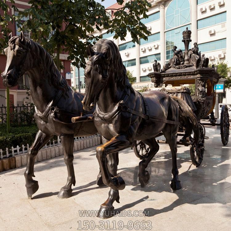 玻璃鋼仿銅馬車(chē)動(dòng)物 景觀園林模型雕塑