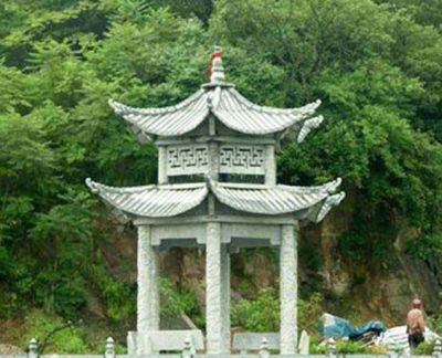 雙層鏤空青石仿古建寺院景區(qū)擺放涼亭雕塑