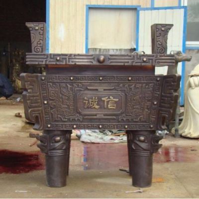 廣場(chǎng)寺院擺放大型銅鼎雕塑工藝品