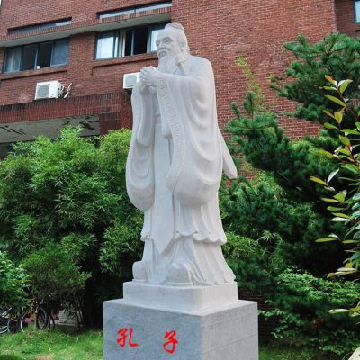 校園孔子像，漢白玉大理石石刻孔子