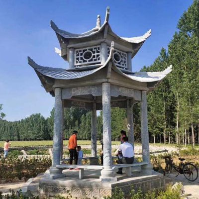 戶(hù)外公園中式多層六角涼亭雕塑