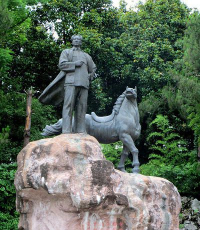 公園毛主席和馬景觀銅雕毛澤東雕塑