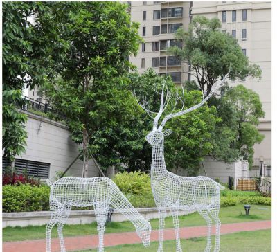 公園鏤空創(chuàng)意戶(hù)外園林景觀梅花鹿雕塑