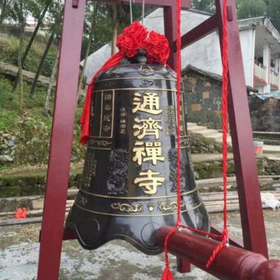 大型銅鐘雕塑 戶(hù)外寺廟庭院 玻璃鋼仿銅噴漆仿古