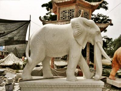 寺廟庭院石雕創(chuàng)意大型戶(hù)外園林景觀裝飾品大象雕塑